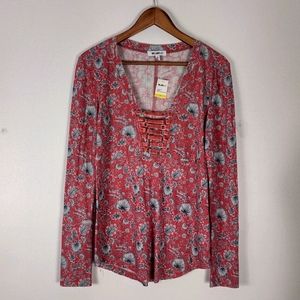 NWT William Rast long Sleeve V Neck Sz Med